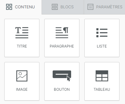 Crm centrixone courrielleur contenu tableau