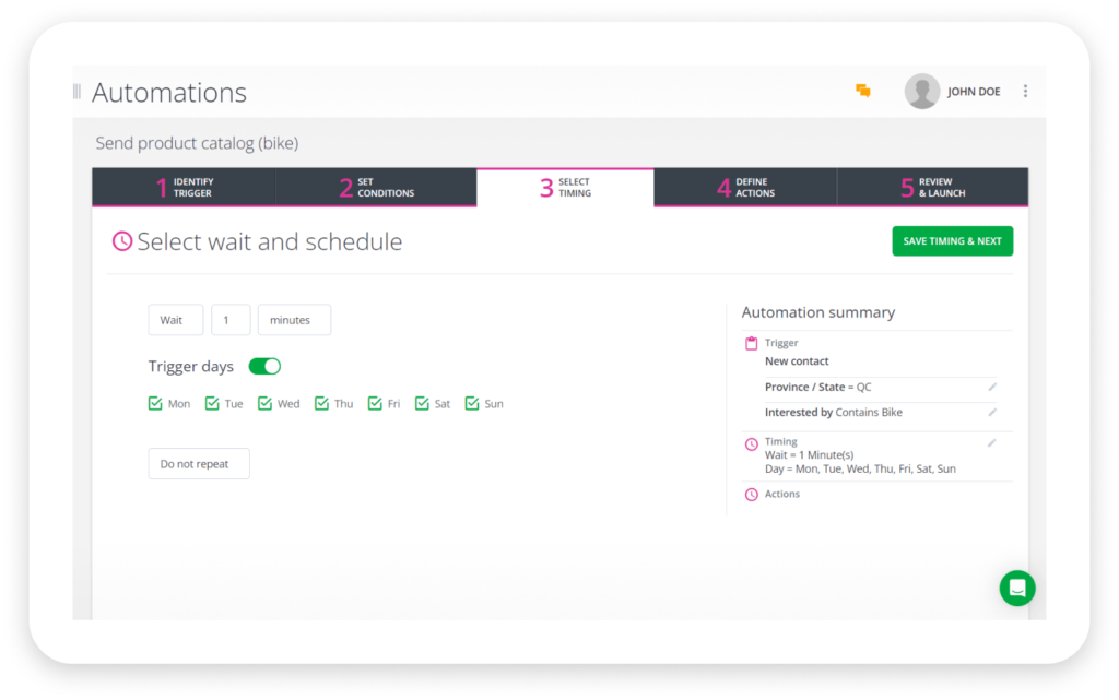 Crm centrixone image automations timing
