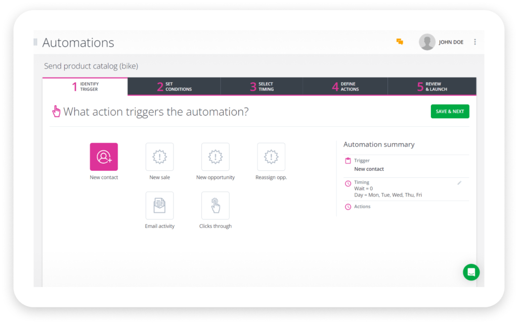 Crm centrixone image automations triggers