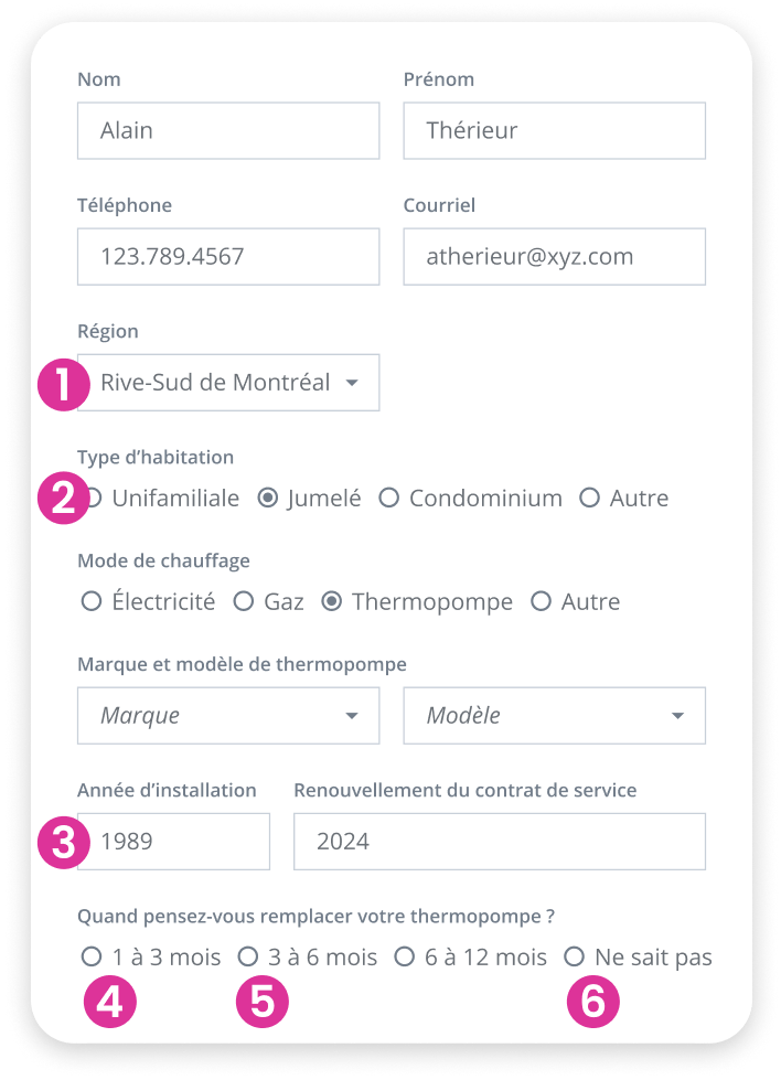 Crm centrixone image formulaire mobile