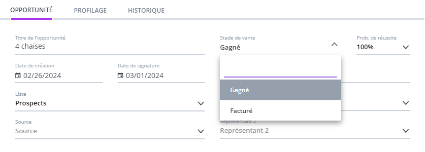 NOUVEAUTÉS - CENTRIXONE - Nouveaux paramètres pour les stades de vente