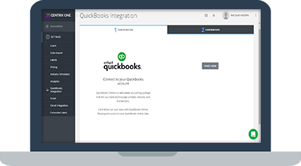 Synchroniser QuickBooks avec le CRM CentrixOne - Étape 1
